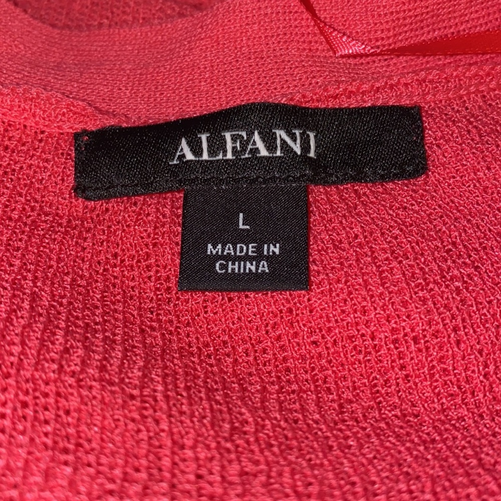 ALFANI Draped open cardigan in Coral size Large NWT - Picture 4 of 7